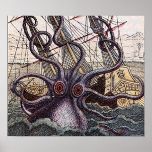 Vintage Sea Monster Print