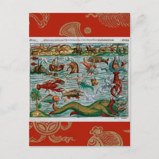 Vintage Sea Monsters Postcard