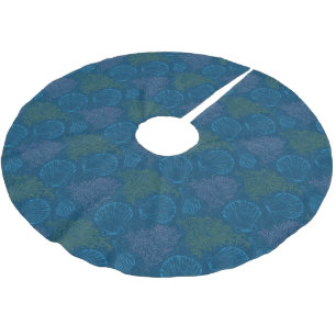 Vintage Sea Pattern Brushed Polyester Tree Skirt