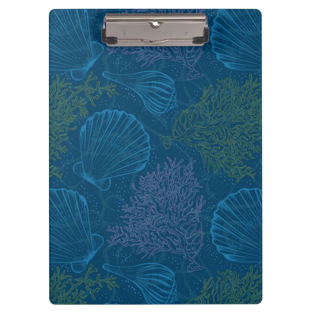 Vintage Sea Pattern Clipboard (Front)
