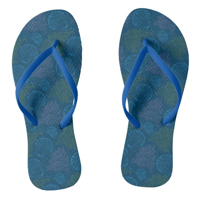 Vintage Sea Pattern Jandals (Footbed)