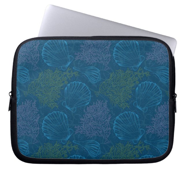 Vintage Sea Pattern Laptop Sleeve (Front)