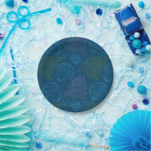 Vintage Sea Pattern Paper Plate
