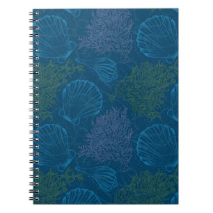 Vintage Sea Pattern Spiral Notebook
