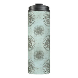 Vintage Sea Shanty Steampunk Compass Ephemera Thermal Tumbler
