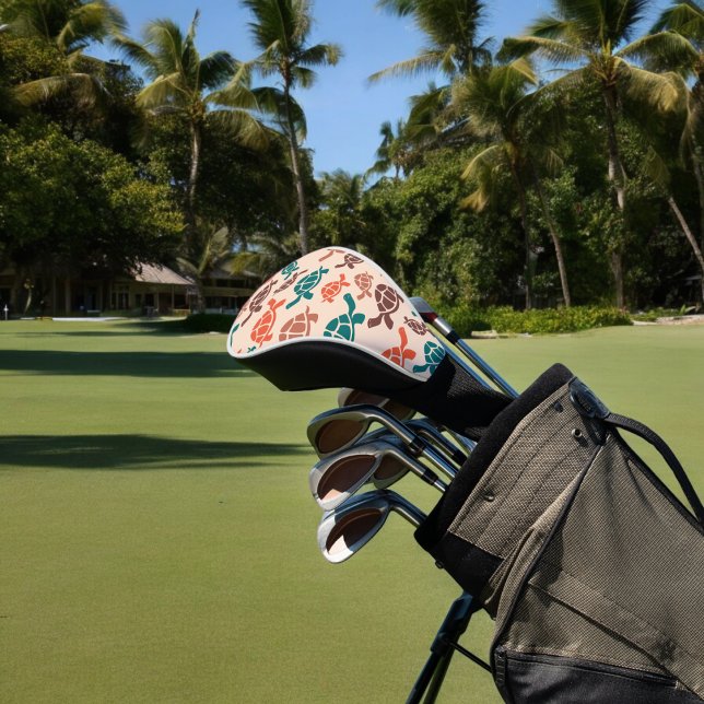 Vintage Sea Turtle Golf Head Cover (golf driver cover)