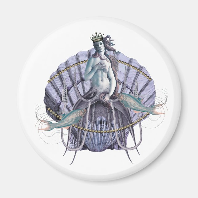 Vintage Sea Witch Collage  Magnet (Front)