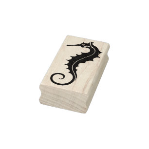 Vintage Seahorse Rubber Art Stamp