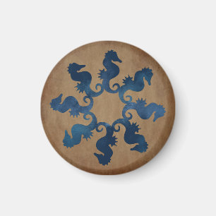Vintage Seahorse Star Magnet