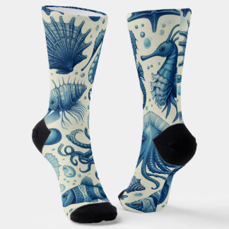 Vintage Sealife Animals Pattern Socks