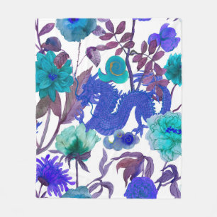 vintage seamless asian traditional patterns. Japan Fleece Blanket