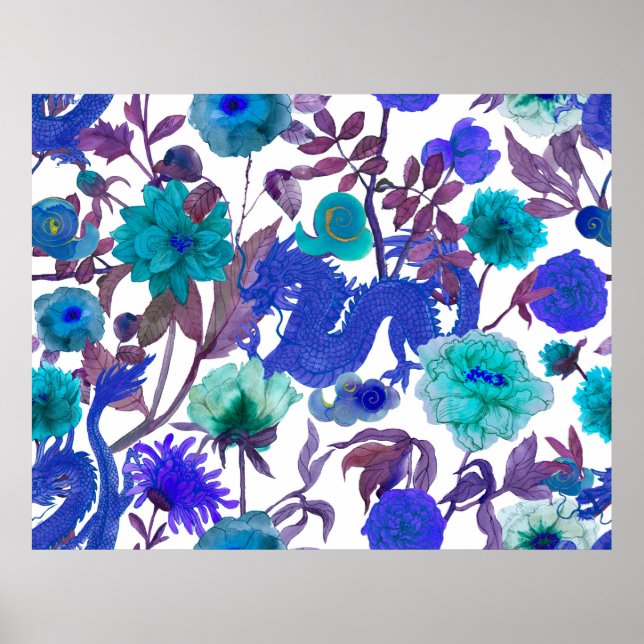 vintage seamless asian traditional patterns. Japan Poster (Front)