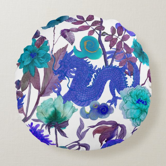 vintage seamless asian traditional patterns. Japan Round Cushion (Front)