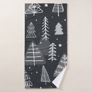 Vintage seamless background with christmas trees. bath towel