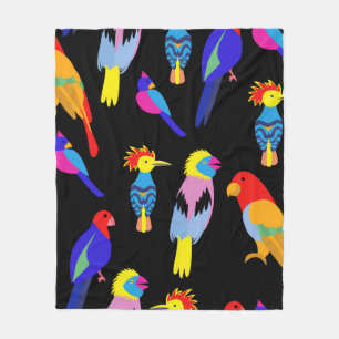 vintage seamless background with Exotic tropical b Fleece Blanket