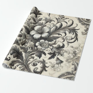 Vintage Seamless Botanical Floral Pattern Wrapping Paper