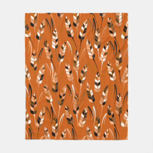 Vintage seamless colorful pattern with silhouettes fleece blanket