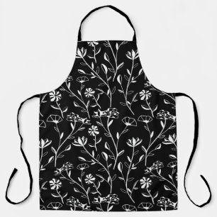Vintage Seamless Contour Floral Pattern. Hand Draw Apron