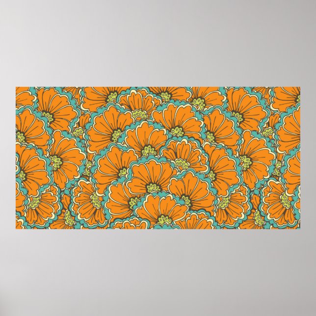 vintage seamless eastern pattern poster (Front)