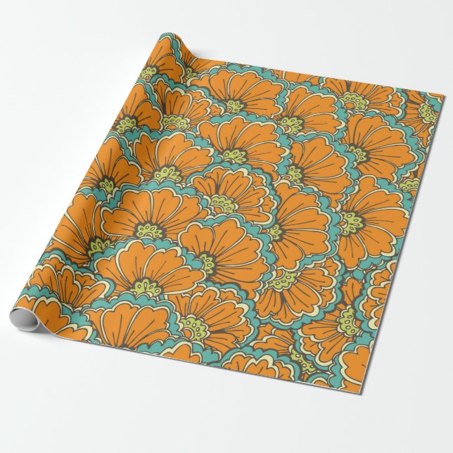 vintage seamless eastern pattern wrapping paper (Unrolled)