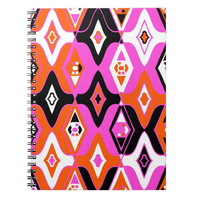 Vintage seamless ethnic pattern with Uzbek, Turkis Notebook (Front)