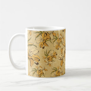 vintage seamless floral pattern with retro flowers coffee mug