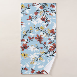 Vintage seamless flowers pattern. Simple floral ba Bath Towel