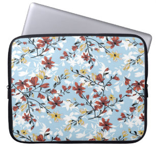 Vintage seamless flowers pattern. Simple floral ba Laptop Sleeve