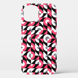 Vintage seamless glitch pattern with bold geometri iPhone 12 case
