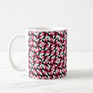 Vintage seamless glitch pattern with bold geometri coffee mug