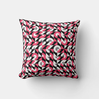 Vintage seamless glitch pattern with bold geometri cushion