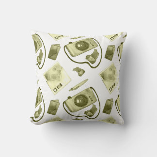 Vintage seamless hipster sepia pattern consisting  cushion