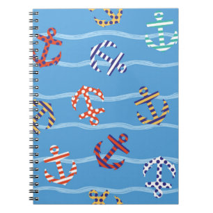 Vintage Seamless pattern anchor on a background of Notebook
