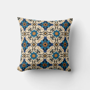 Vintage seamless pattern. Colourful ethnic ornamen Cushion