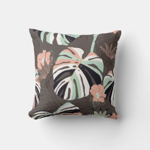 Vintage Seamless pattern. Contemporary tropical fl Cushion