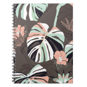 Vintage Seamless pattern. Contemporary tropical fl Notebook