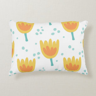 Vintage seamless pattern,  cute flowers pattern70s decorative cushion