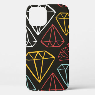 vintage seamless pattern, diamond design elements iPhone 12 case