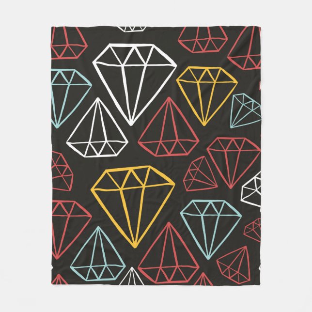 vintage seamless pattern, diamond design elements fleece blanket (Front)