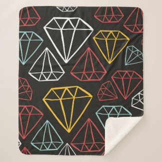vintage seamless pattern, diamond design elements sherpa blanket