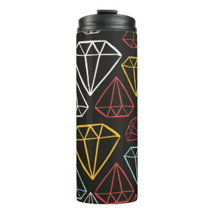 vintage seamless pattern, diamond design elements thermal tumbler