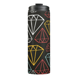 vintage seamless pattern, diamond design elements thermal tumbler