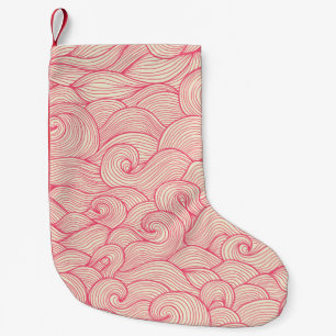 vintage seamless pattern. Hand drawn abstract wavy Small Christmas Stocking