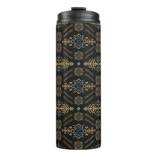 Vintage Seamless Pattern in Ethnic Style. Trendy h Thermal Tumbler