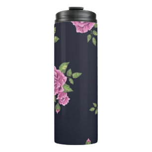 Vintage seamless pattern in the form of a flower p thermal tumbler