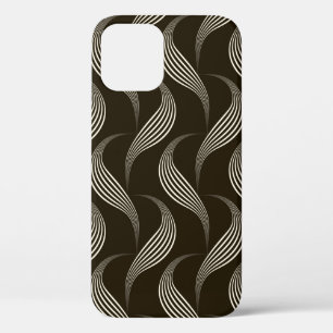vintage seamless pattern monochrome ornament with  iPhone 12 case