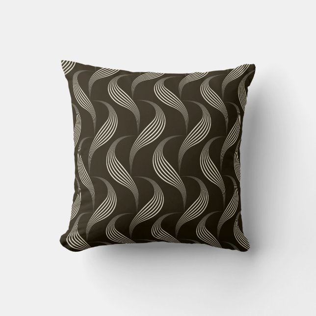 vintage seamless pattern monochrome ornament with  cushion (Front)