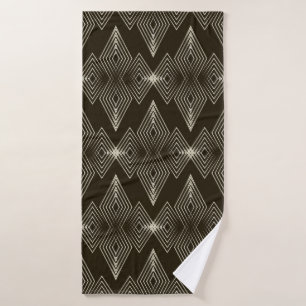 vintage seamless pattern ornament with stylised ge bath towel