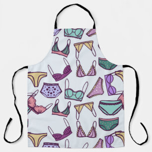 Vintage seamless pattern underwear: bras and panti apron