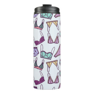 Vintage seamless pattern underwear: bras and panti thermal tumbler